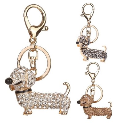 Cute Cellphone Cute Dachshund Puppy Pendant for Key Chain Keyring for Women Men