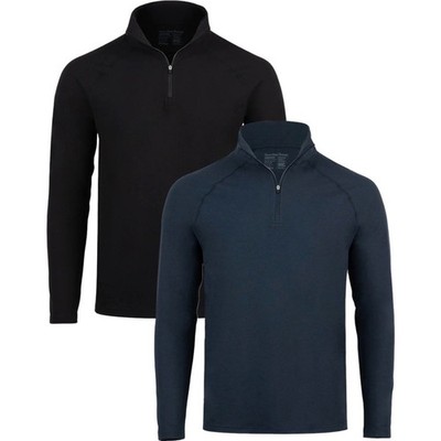 FRESH CLEAN THREADS XL Lot 2 Quarter Zip Pullover Black Navy Performance Stretch