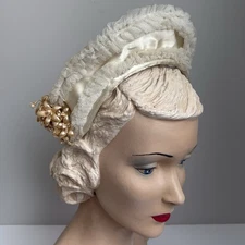 Vintage 20's Art Deco Wedding Bridal Wax Blossom Flowers Crown Head Dress Tiara 