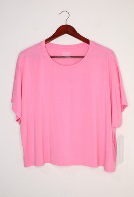Athleta T-Shirt Court Top With Ease Crop Tee Women's XL Pink Reglan Sleeves NWT