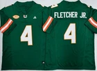 Mark Fletcher Jr Miami Hurricanes Jersey Green - All Stitched