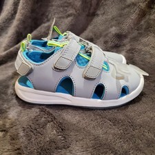 Cat Jack-Boy's Gray/Yellow/Blue Hank Sandals Size 11