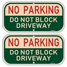 2 Pack No Parking Do Not Block Driveway Sign 12 x 6 Inches Do Not Block Active