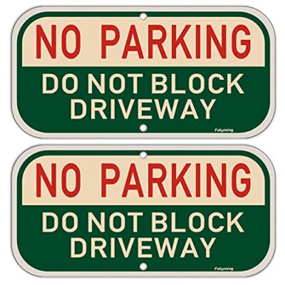2 Pack No Parking Do Not Block Driveway Sign 12 x 6 Inches Do Not Block Active 