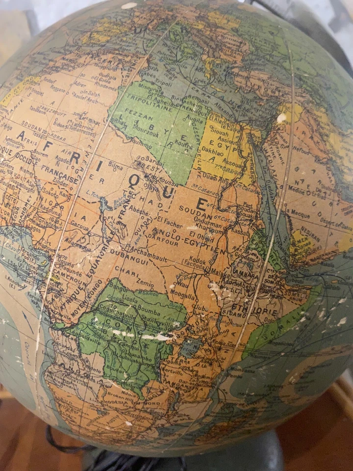 💎 Old GLASS GLOBE,  Ancien GLOBE TERRESTRE EN VERRE Lumineux PERRINA 💎 - Photo 4/4