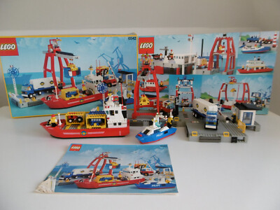 Lego 6542 Container Hafen Launch & Load Seaport Schiff Kran org. Karton Box & BA