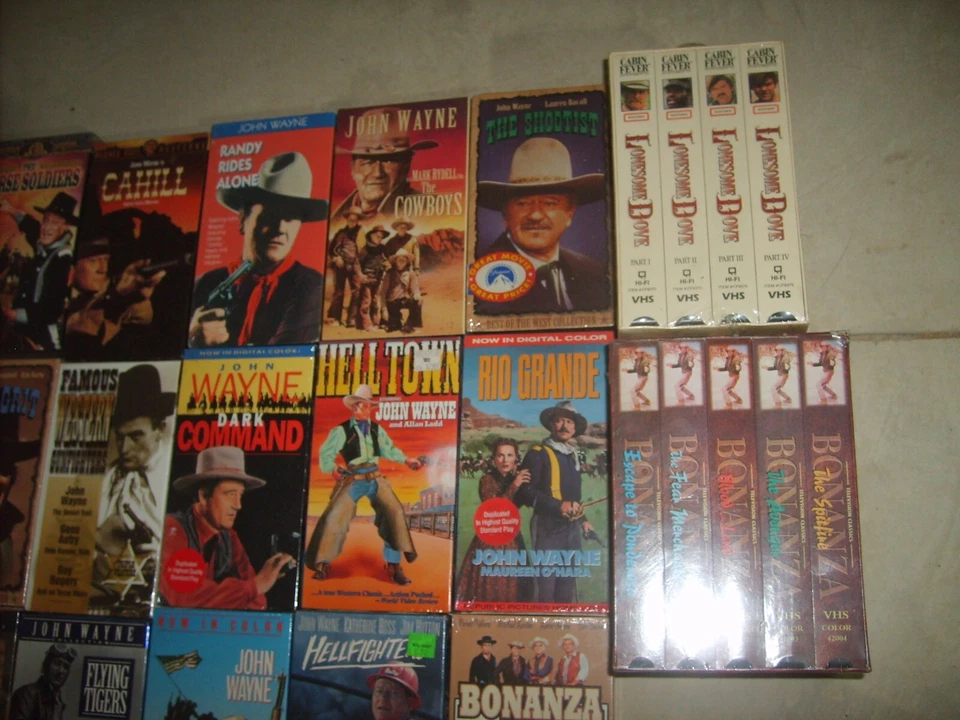50+ Vintage WESTERNS CLASSICS VHS NEW Factory Sealed Tape Lot WAYNE EASTWOOD - Image 4 of 4