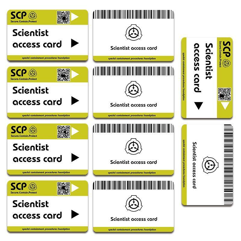 10pcs SCP Foundation Keycards PLASTIC CARD electronic pass cosplay games  gift