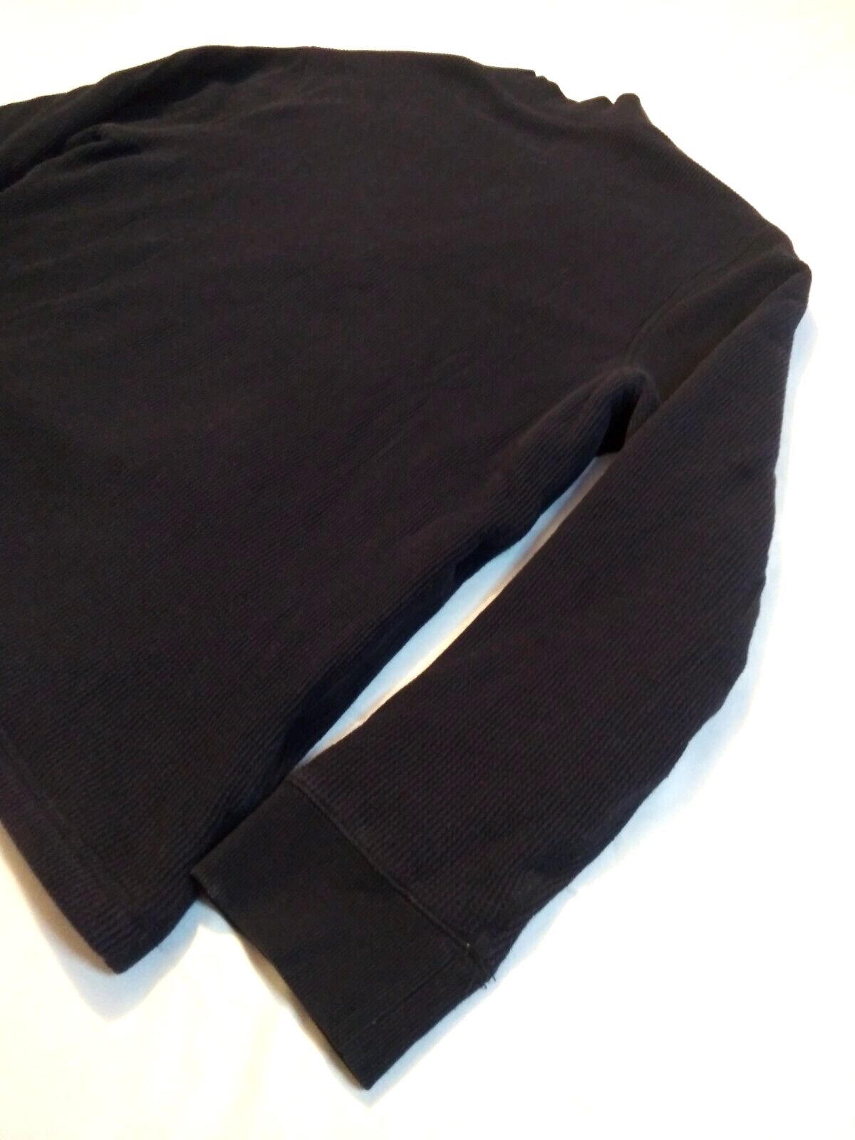 Eddie Bauer Sherpa Lined Henley Shirt Mens Large Navy Thermal Waffle