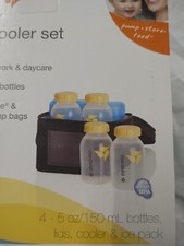 NEW - Medela Breastmilk Cooler Set 4- 5oz/150ml Bottles Cooler and Ice Pack