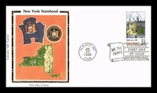 NEW YORK STATEHOOD CAPITOL ALBANY 1988 200TH ANNIVERSARY  FDC COLORANO SILK CACH