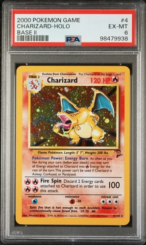 Charizard Holo Rare Base Set 2 2000 Pokemon Card 4 /130 - PSA 6
