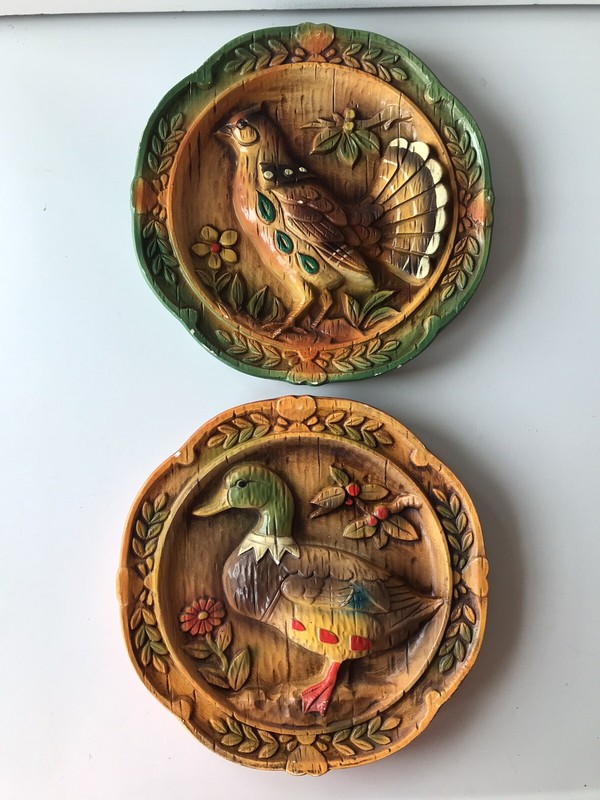 Napcoware Mallard Duck And Grouse Bird 8" Plaque Napco Japan. Lovely,
