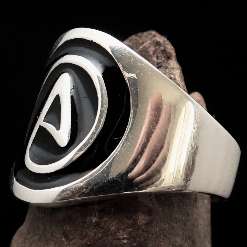 NON BELIEVER STERLING SILVER MENS ATHEIST BIKER RING BLACK SIZE 10.5 - Image 4 of 4