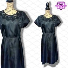 Vintage 1940's Pinup Fit & Flare Little Black Dress