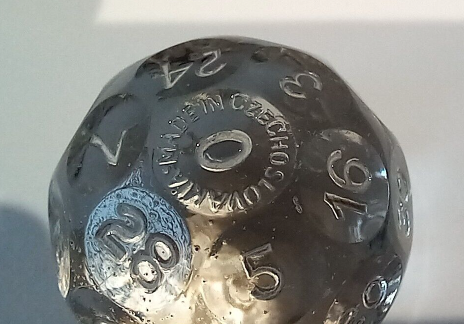 Rare Vintage Glass, Dice, 32 Sided Czech, Fortune Telling Dice Quality