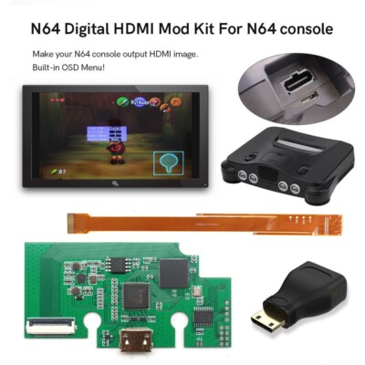 HISPEEDIDO For N64 Digital HDMI Mod Kits Transfer PCB Support Play Games on TV