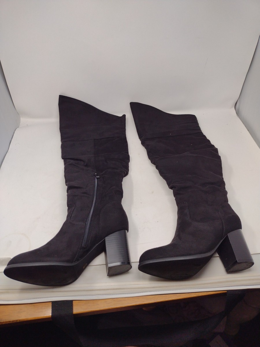 Journee Collection Women's Black Kaison Slip On Over-The-Knee