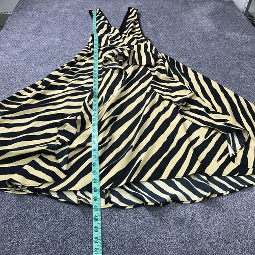 NUOVO abito Topshop nero giallo misto righe scollo a tuffo UK 6 EUR 34 RRP £ 55,00 - Foto 7 di 12
