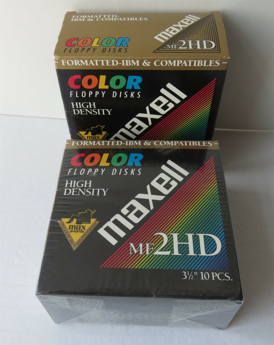 マクセル(maxell)✖️2 VINTAGE 3.5 INCH MAXELL MF2HD HIGH DENSITY FLOPPY DISKS