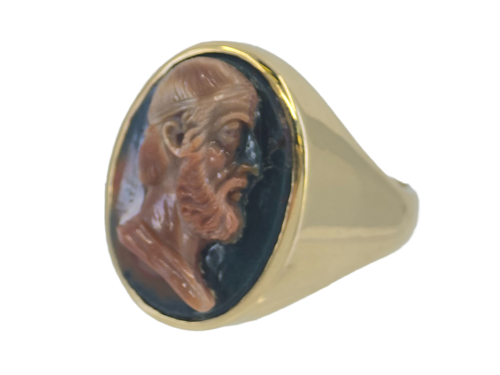 SOLID 14K GOLD signed RN HIPPOCRATES PROFILE CAME… - image 11
