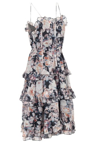 OJAY Floral chiffon tiered midi dress - Picture 10 of 13