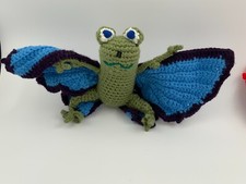 Handmade Crochet Flying Frog Stuffed Toy Plush