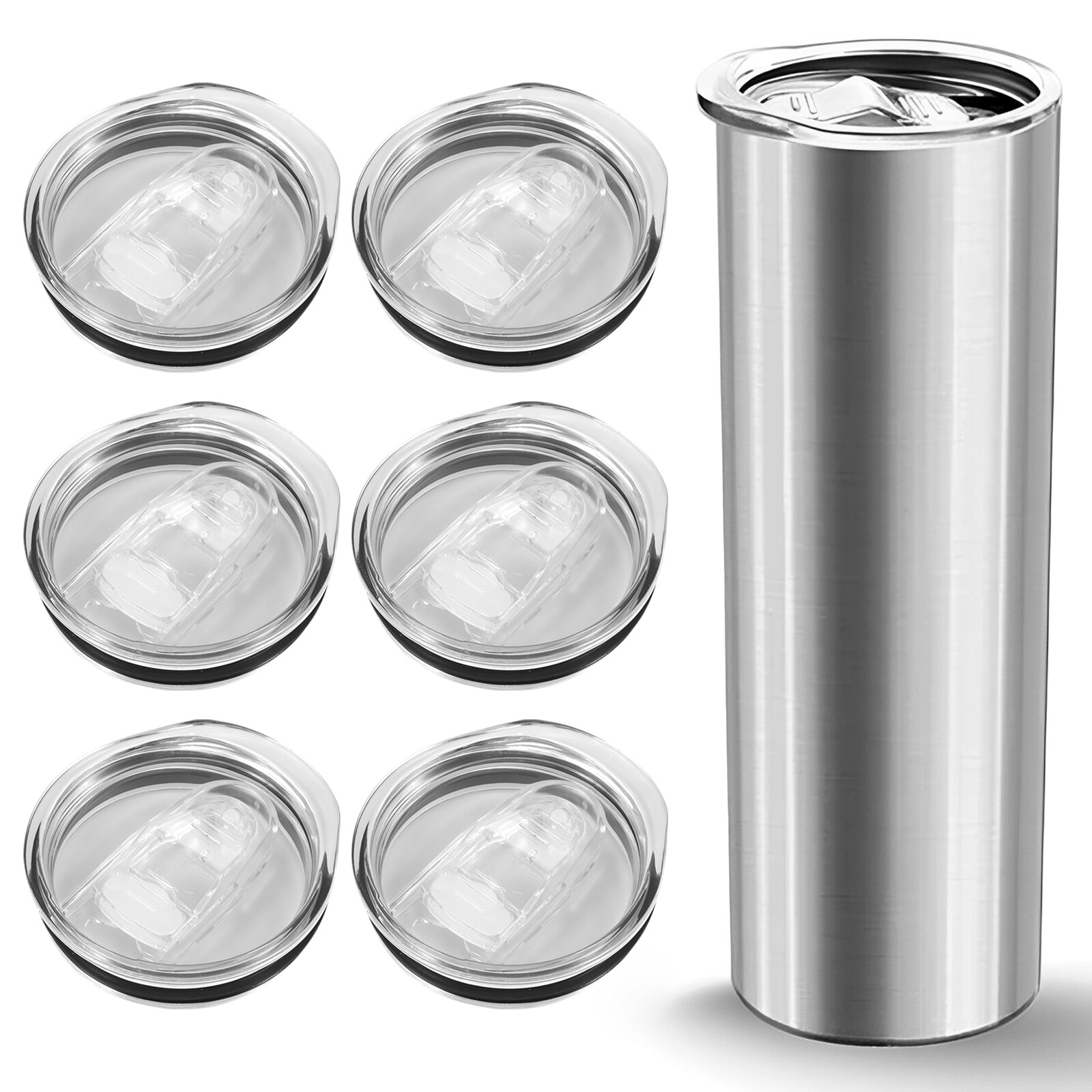 6x 20Oz Splash Resistant Skinny Replacement Lids Skinny Tumbler Lid Cup