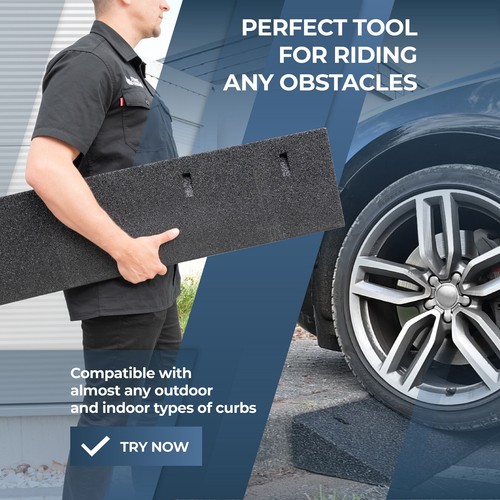 Bordsteinrampe Gummi schwarz I Breite: 100 cm I Höhe: 110mm I Rampe Auffahrhilfe - Bild 4 von 6