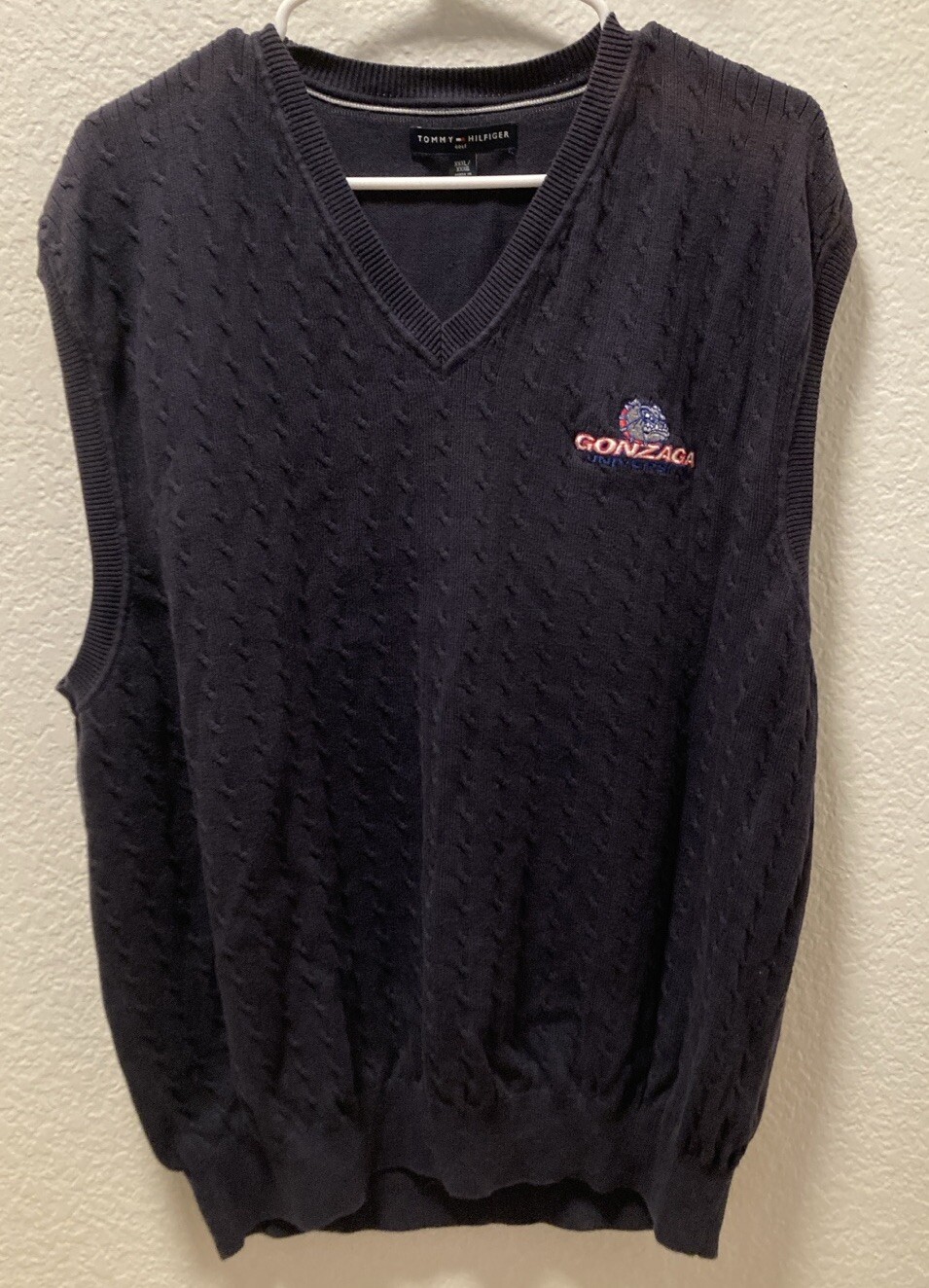 Tommy Hilfiger Golf XXXL 3XL Gonzaga University Bulldogs Sweater Vest Cable Knit