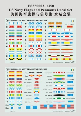 Five Star Model FS350003 1/350 USN Flags & Pennats Decal Set