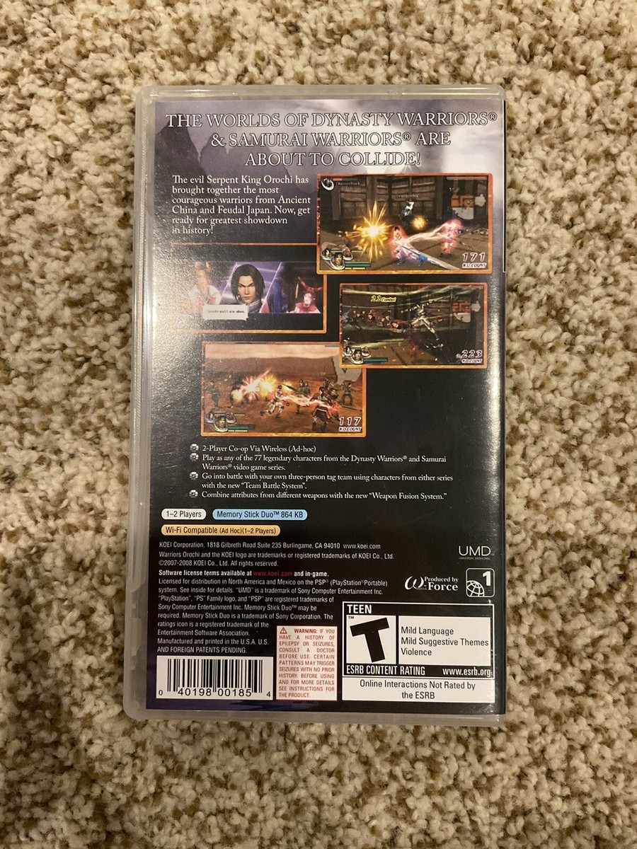 Warriors Orochi - Sony PSP - Authentic Complete W/ Manual | eBay