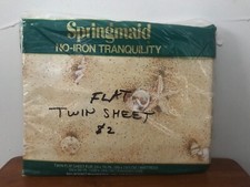 NEW Vintage Springmaid Twin Flat Sheet Beach Sand Seashells Shore Shells Ocean