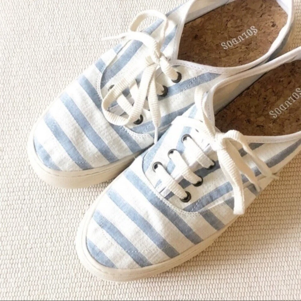 Soludos Canvas Striped Platform Sneakers Size 9.5 - Image 4 of 4