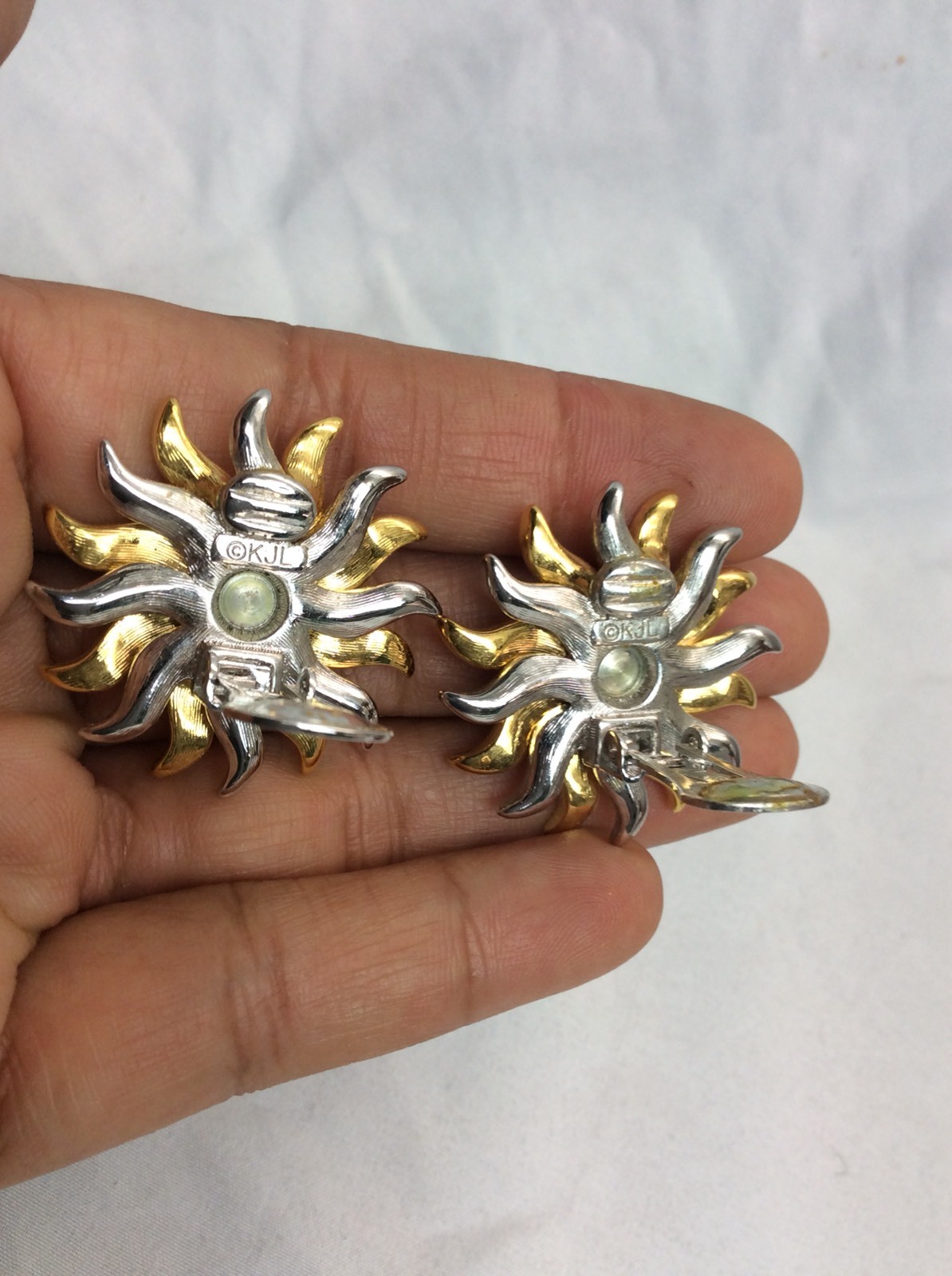 Beautiful Vtg KJL Kenneth Jay Lane Sunflower Silv… - image 4