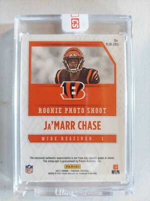 2021 Phoenix Ja'Marr Chase Rookie Photo Shoot Patch Auto Red Lazer