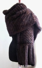 Women's Sz L Knitted Mink Fur Cape Shawl Stole Wrap Cape WEDDING