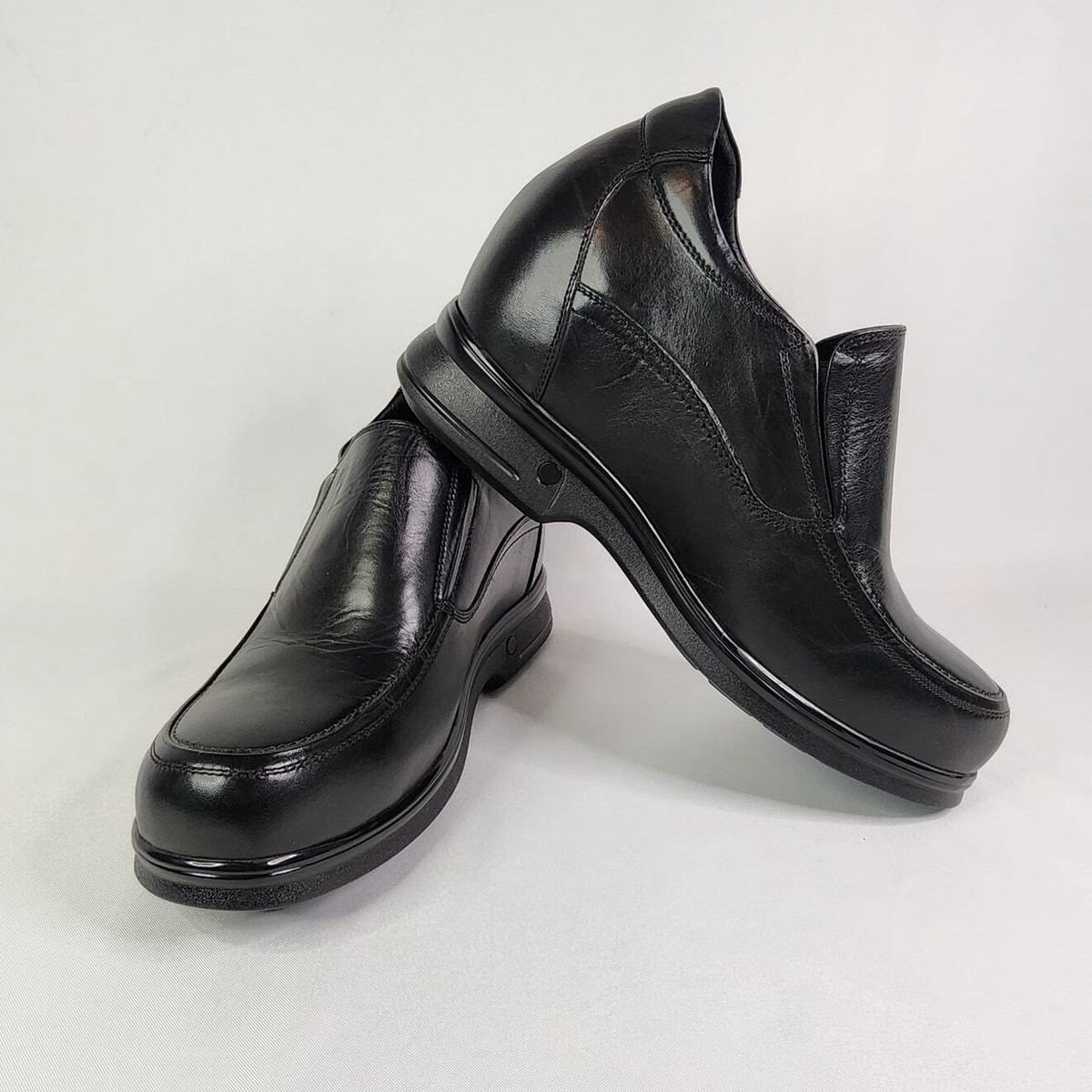 Men's Inch Invisible Height Increasing Elevator Shoes Size Black  Leather NEW
