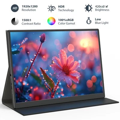 Eyoyo Monitor HDMI Portátil 10.5 Pulgadas USB-C 1920x1200 PC IPS Pantalla Gaming