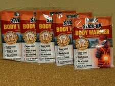 Lot Of 5 HOTHANDS Stick-On Supersize Body Warmers 12 Hours Exp. 06/27