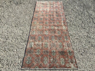 area rugs hallway, corridor rugs, teppich kelim, 3'2''x 8'9'' ft, overdyed rug, 