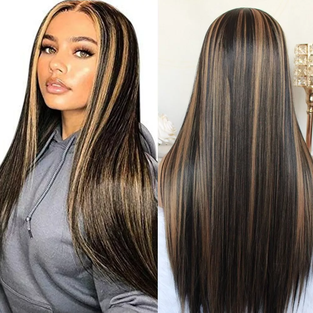 Straight top synthetic wig
