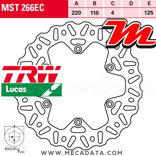 Disque De Frein Arrière TRW Lucas MST 328 EC Pour Honda CRF 450 R 2015 - Neuf, Garantie 2 Ans