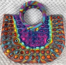 Push Bubble Fidget Pop It Rainbow Handbag With Eyes