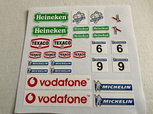 Scalextric /Slotcar Pre-Cut Decal Set A8825 Heineken, Texaco, Michelin etc - Picture 2 of 3