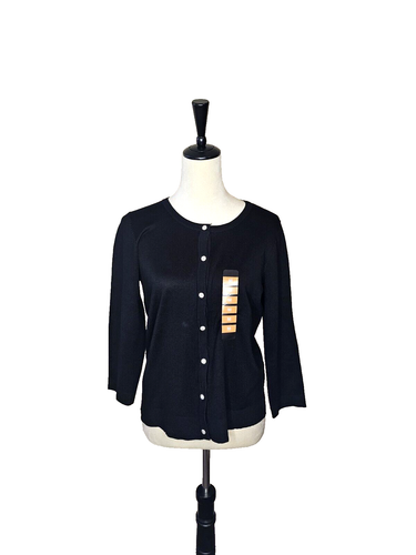 Cardigan con bottoni davanti strass nero jet medio Berkley Jensen nuovo con etichette - Foto 2 di 9