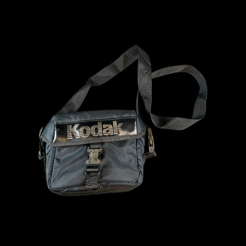 Vintage 80s Kodak Camera Case Black Bag case with Shoulder Strap