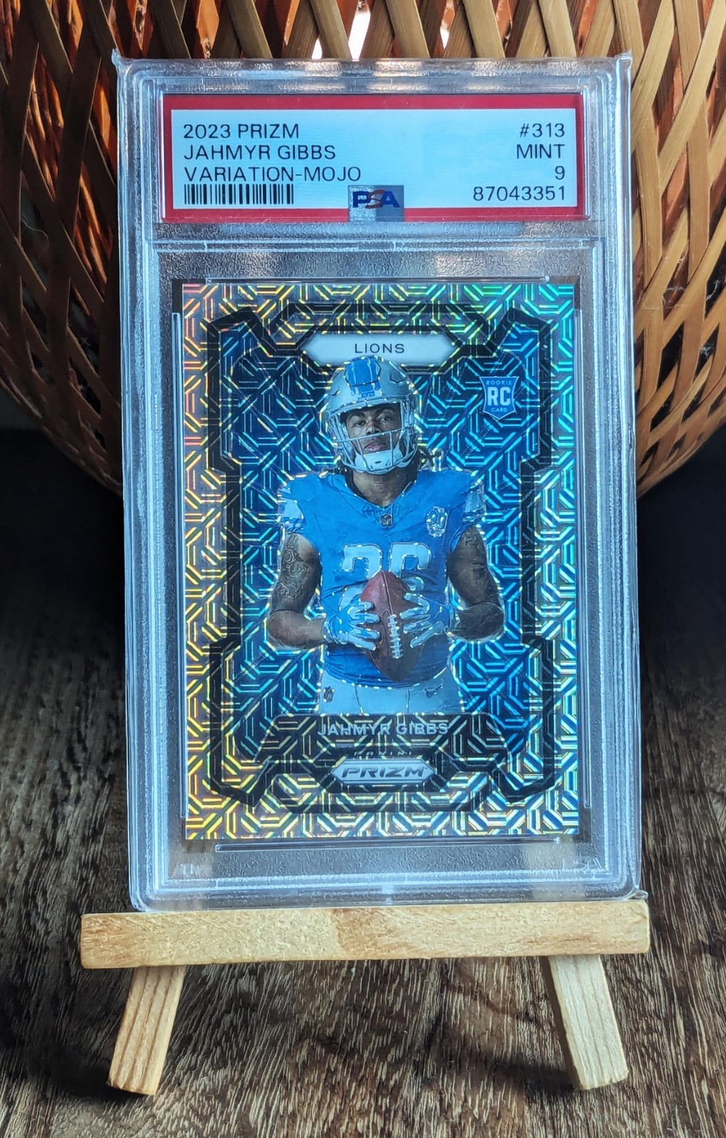 2023 Panini Prizm Jahmyr Gibbs Rookie Variation Mojo Prizm RC /25