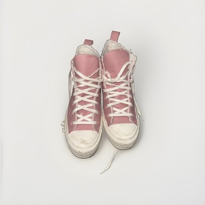 Converse Chuck Taylor All Star High Top Leather Lined Pink/White Kids 8.5