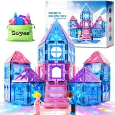 Soyee Diamond Magnetic Building Blocks - Princess Toys for 3-8 2.75INCH, Blue